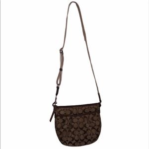 Coach Tan Fabric and Leather Crossbody Bag